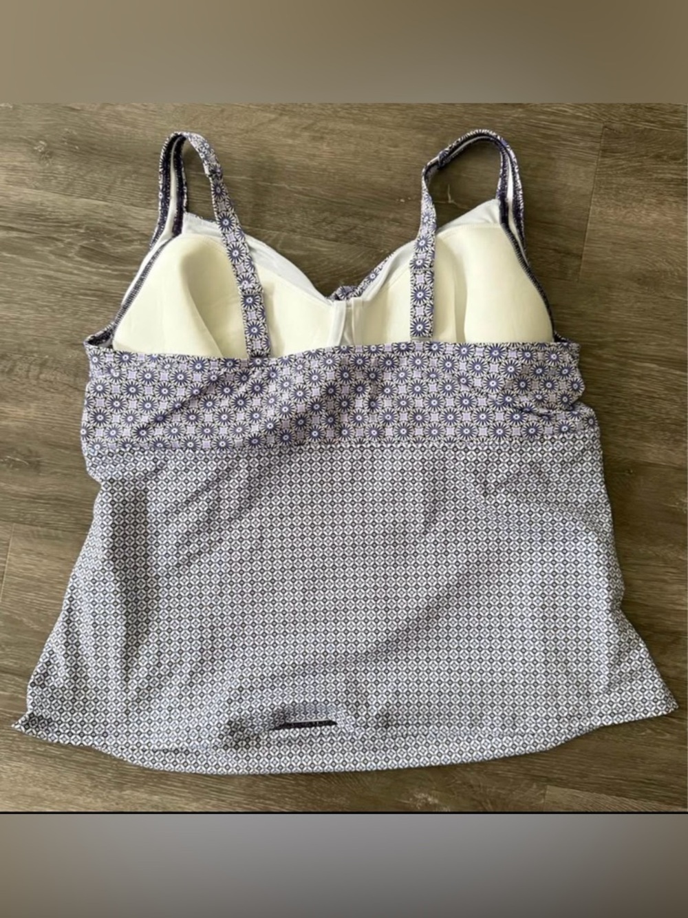 *NEW* Womens Lands' End Purple Printed Tankini Top with Lilac Swim Skort size 24 - Picture 3 of 7